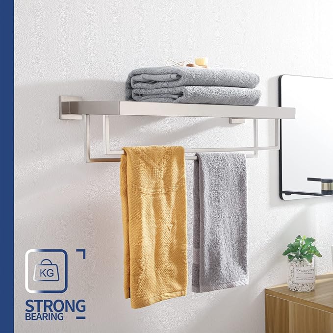 KOKOSIRI Towel Rack 20 Inches Bathroom Towel Shelves - Image 3