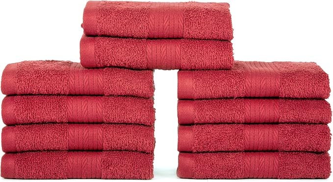 Ample Decor Wash Cloths Pack of 10, 600 GSM 100% Cotton Soft Absorbent - Image 3
