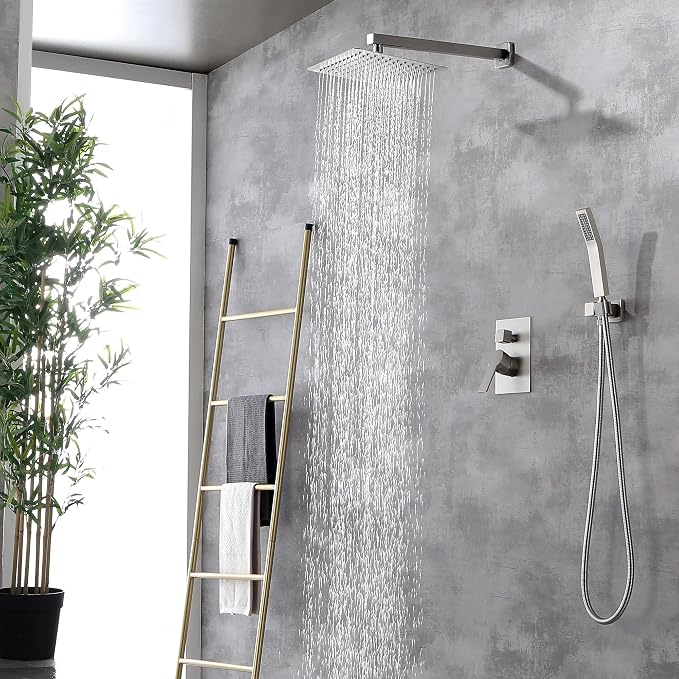 SHAMANDA Rainfall Shower System, Bathroom Luxury 10-Inch Rain Shower Head and - Image 8