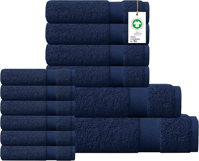 Delara 100% Organic Cotton Towels 650 GSM Plush Feather Touch Quick Dry Towel by Delara