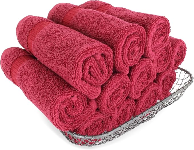 SALBAKOS 100% Turkish Cotton Washcloth Set of 12 13x13 inch | Heirloom Quality - Image 5