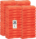 Ample Decor Wash Cloths Pack of 50 12 X 12 Inch 100% Cotton 600 GSM, Soft by AmpleDecor