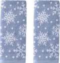 SKL Home Christmas/Winter Scattered Snowflakes 100% Cotton Premium 2-Piece Hand by SKLHomebySaturdayKnightLtd