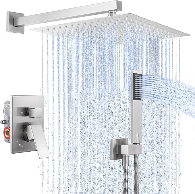 KES Shower Faucet Set, Shower System 12 Inch Rain Shower Head by KES