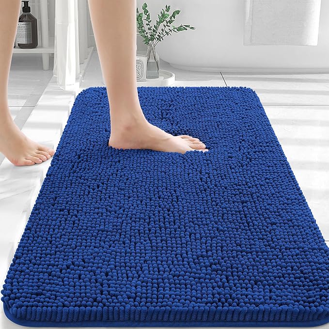 OLANLY Bathroom Rugs 30x20, Extra Soft Absorbent Chenille Bath Rugs, Rubber by OLANLY