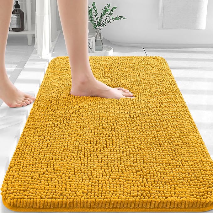 OLANLY Bathroom Rugs 30x20, Extra Soft Absorbent Chenille Bath Rugs, Rubber by OLANLY