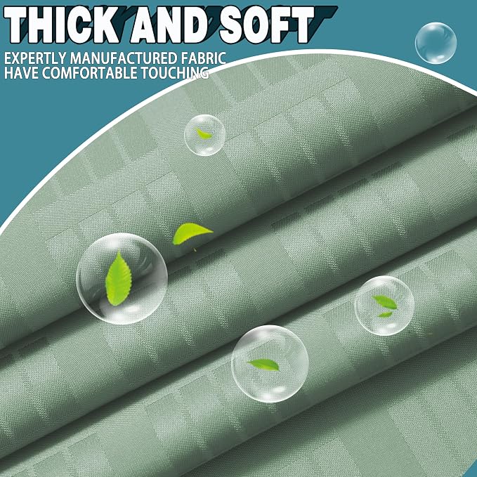 Conbo Mio Extra Wide No Hook Sage Green Shower Curtain - Image 5