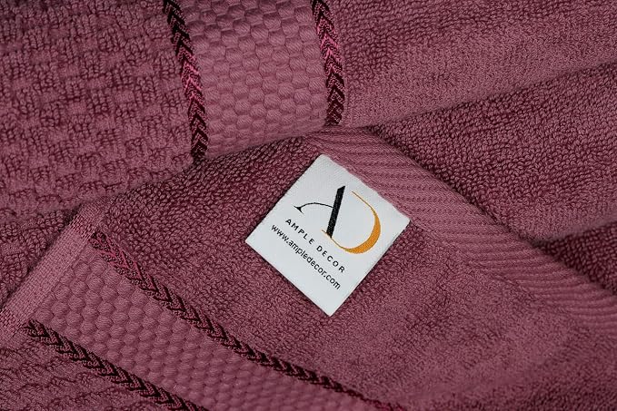 Ample Decor Washcloth Set of 20 Grape Purple 100% Cotton - Image 6