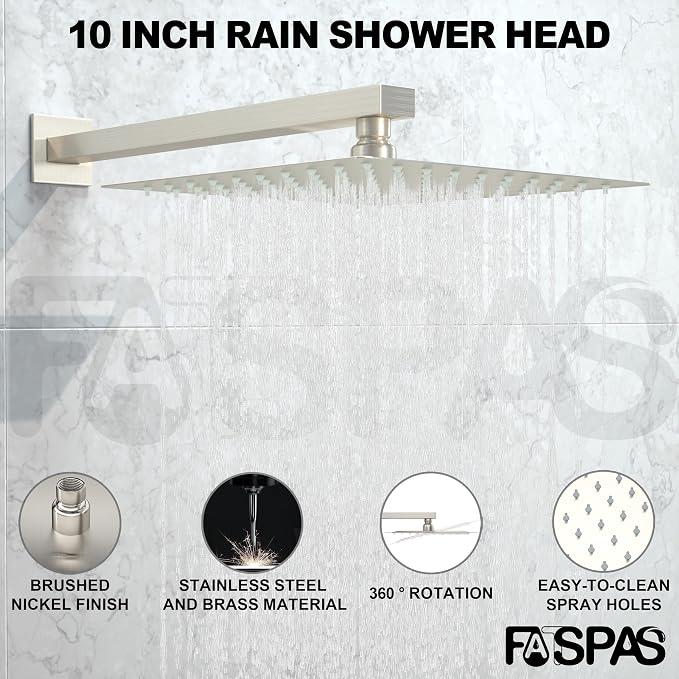 Shower System with Tub Spout, Wall Mounted Shower Faucet Set - Image 2