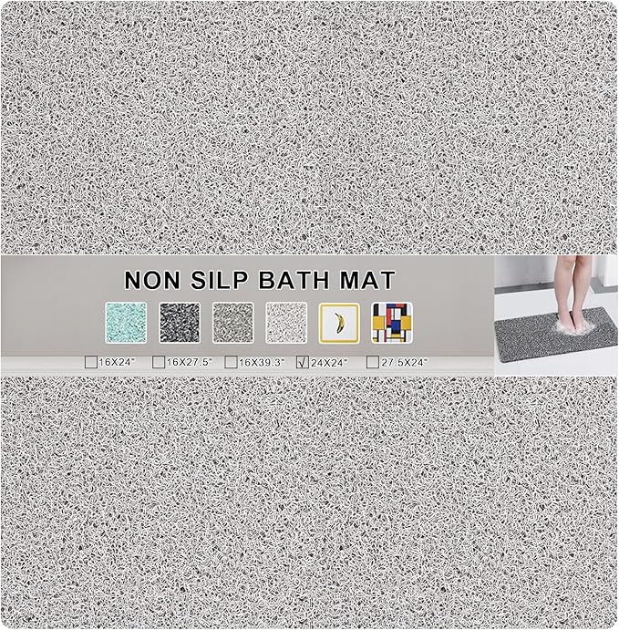 Nonslip Bathtub Mat, Anti Slip Bath Mat 0.6" Extra Thick, Quick Dry Bath Tub by Rzoysia