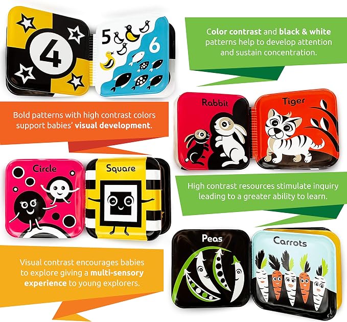 Floating Baby Bath Books – High Contrast Black and White Waterproof Bath Books - Image 4