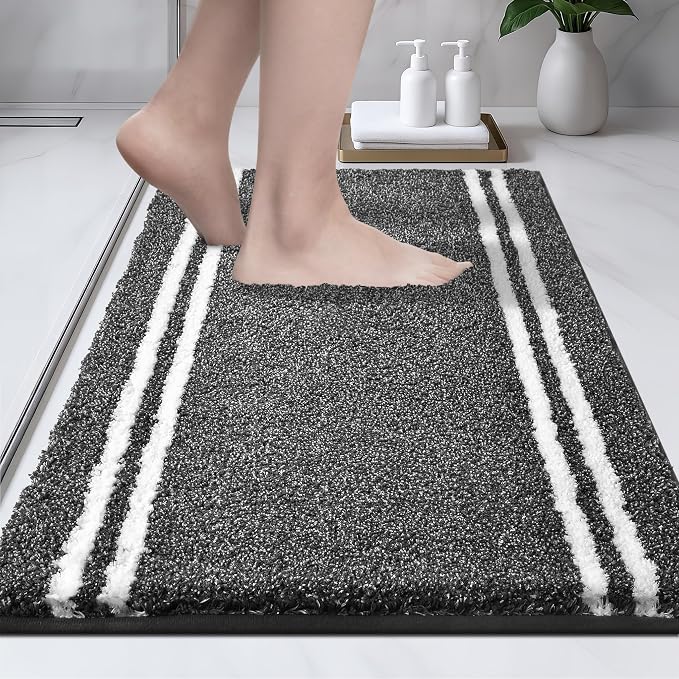 PURRUGS Bathroom Rug Non-Slip Machine Washable 20" x 30", Super Absorbent and by PURRUGS