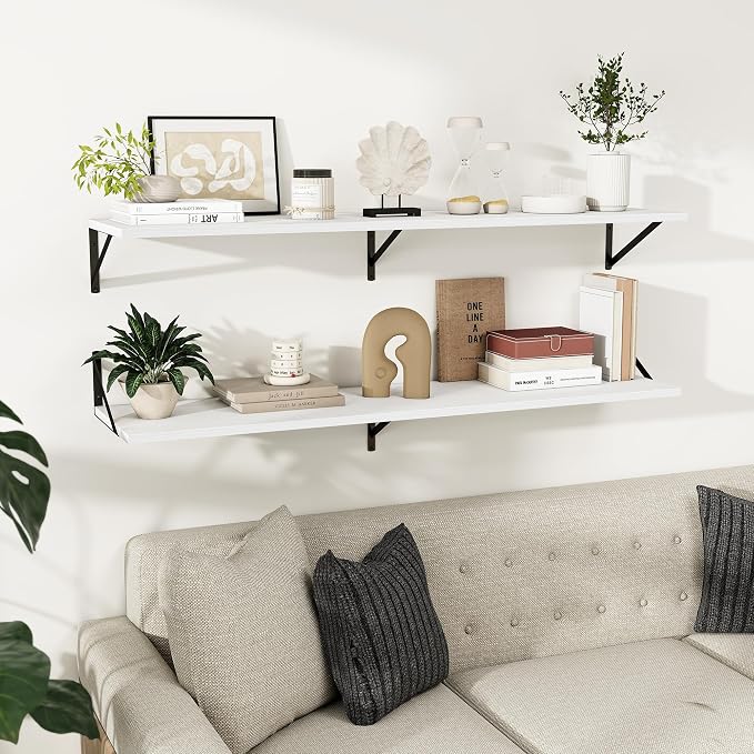 Dreamland Floating Shelves for Wall, 12 Inch Deep Floating Shelves Set of 2 - Image 8