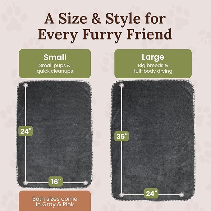 Premium Drying Towel – Large 24x35 Super Absorbent Microfiber Dog Bath Towel – - Image 5