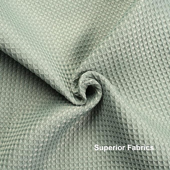AmazerBath Waffle Shower Curtain, Sage Green Fabric, Long - Image 4