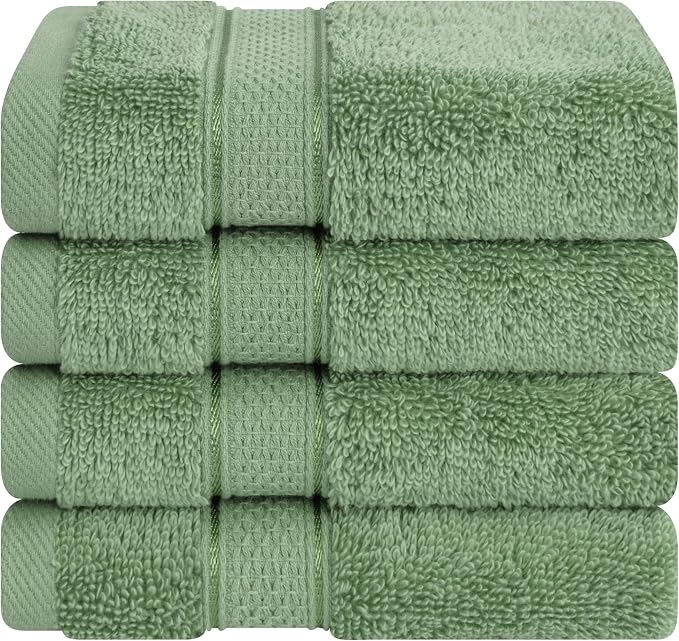 American Soft Linen Salem Washcloth Sets, 4 Piece Luxury 600 GSM 100% Cotton by AmericanSoftLinen