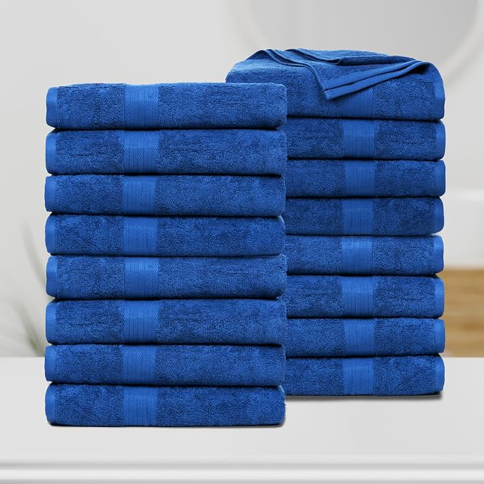 Ample Decor Bath Towels Set of 16 600 GSM 100% Cotton, Absorbent Soft Premium - Image 2