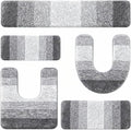 Grey Gradient Bathroom Mat Machine Washable Microfiber by Unknown