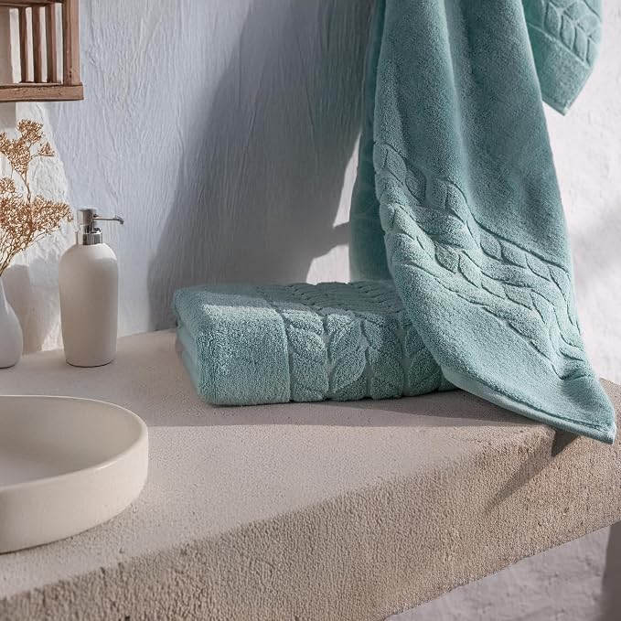 BAGNO MILANO Organic Turkish Cotton Bath Towels, Luxury Jacquard Collection - Image 3
