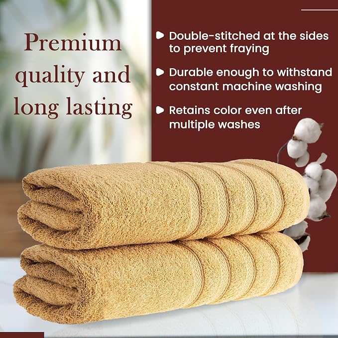 HALLEY Turkish 2 Pack Premium Bath Towels 650 GSM Highly Absorbent Super Soft - Image 5