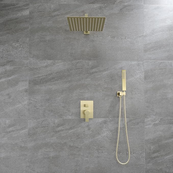 SHAMANDA Brass Rainfall Shower System, Luxuly Bathroom Shower Faucet Combo Set - Image 8