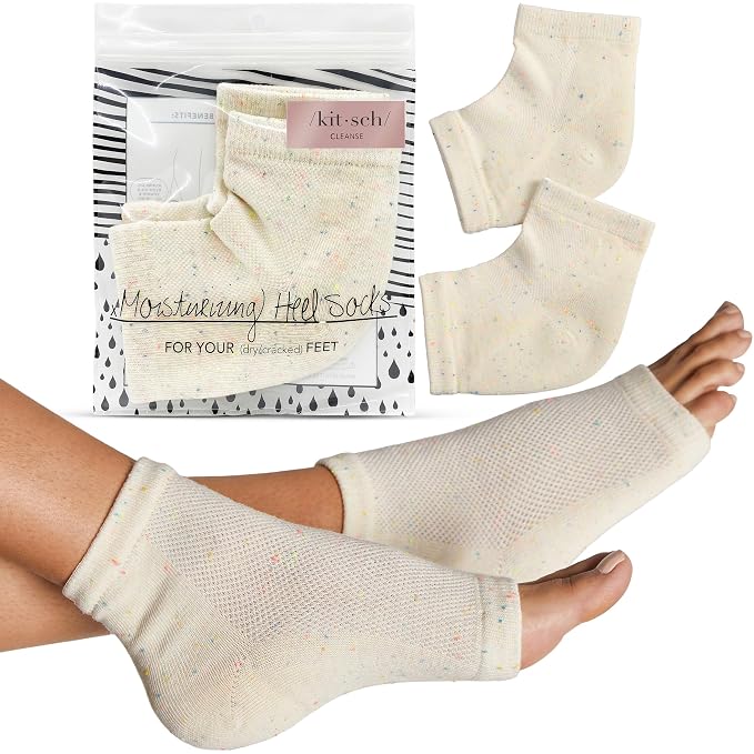 Kitsch Moisturizing Socks for Cracked Heel Treatment – Reusable Spa Socks for by Kitsch