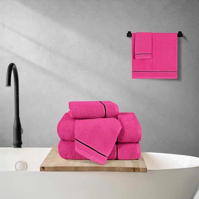 MyOwn Ultra Soft 6 Pack Cotton Towel Set, Contains 2 Bath Towels 28x55 inch - Image 4