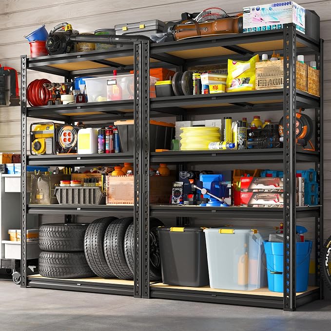 REIBII Storage Shelves 5 Tier Adjustable Garage Shelving Heavy Duty Metal - Image 6