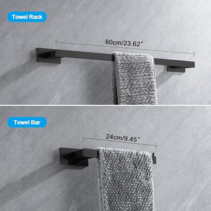 4-Pieces Bathroom Hardware Accessories Set, Towel Rack Towel Bar Toilet Paper - Image 4