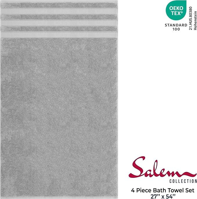 American Soft Linen Salem 100% Cotton Turkish 4 Piece Bath Towels - Image 4