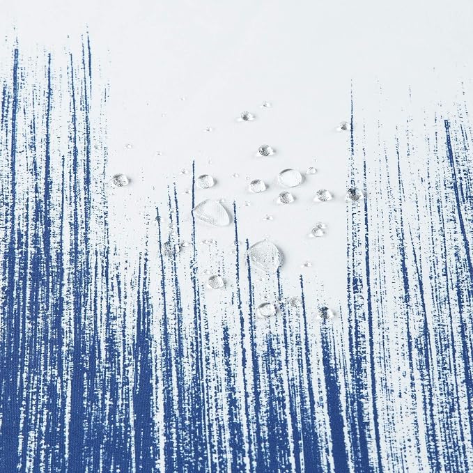 Stall Fabric Shower Curtain, Royal Blue Narrow Microfiber Cloth Shower Curtains - Image 3