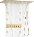 Brushed Gold 16X24 inch Ceiling Mounted Rain Shower Head System, Digital by KATAIS
