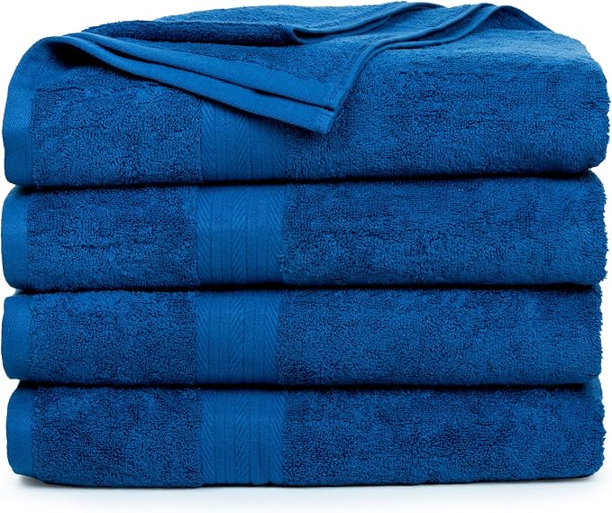Ample Decor Bath Towel Set of 4 30 X 54 Inch 600GSM 100% Cotton Quick Dry - Image 3