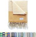 Oversized Turkish Beach Towel, Diamond Dobby Sunflower by CapeComforts