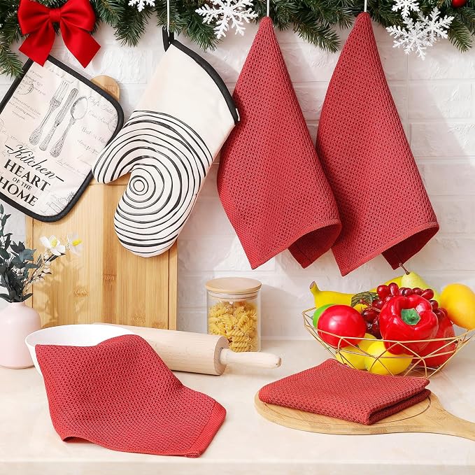 Homaxy 100% Cotton Waffle Weave Kitchen Dish Cloths, Ultra Soft Absorbent Quick - Image 6