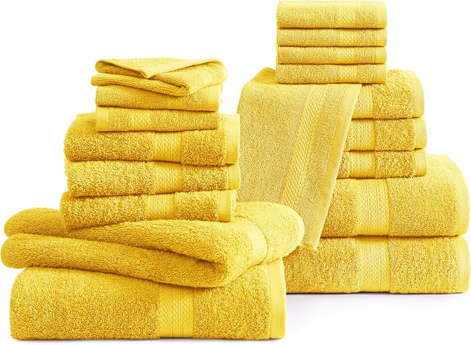 LANE LINEN 100% Cotton Turkish Bath Towel Set, 8 Washcloths, 6 Hand Towels - Image 2