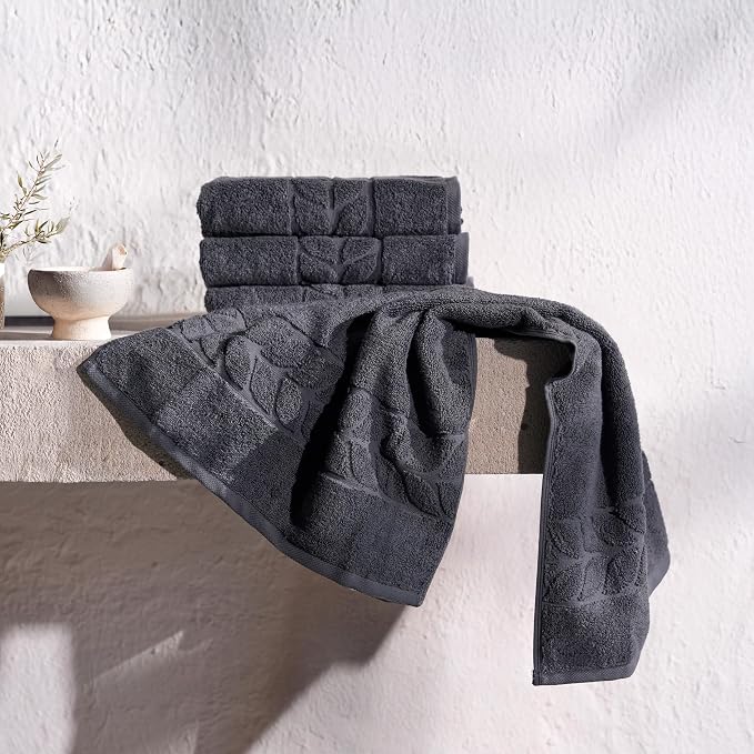BAGNO MILANO Organic Turkish Cotton Bath Towels, Luxury Jacquard Collection - Image 2