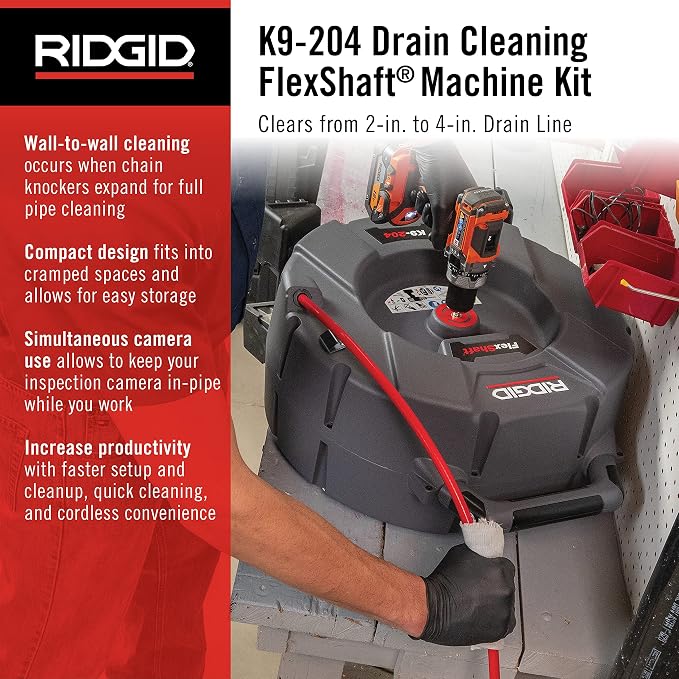 RIDGID 64273 Model K9-204 FlexShaft Drain Cleaning Machine Kit - Image 2