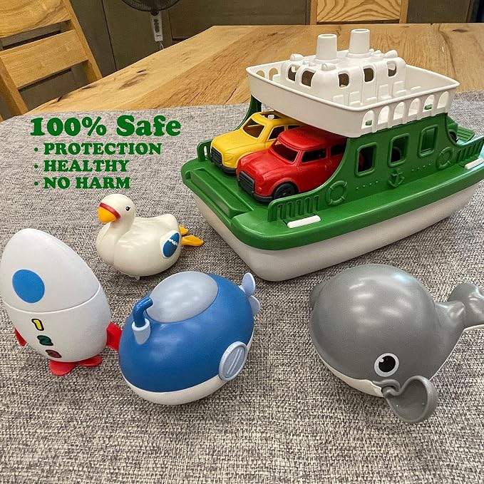 Ferry Boat with 4 Car and 4 Wind Up Bath Swimming Toys, Kids Bath Toy Floating - Image 4