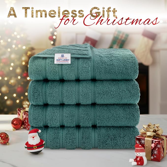 American Soft Linen Luxury 4 Piece Bath Towel Set, 600 GSM 100% Cotton Turkish - Image 2