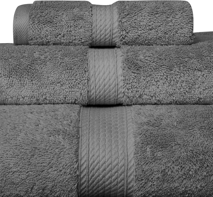 Superior Egyptian Cotton Pile 3 Piece Towel Set, Includes 1 Bath, 1 Hand - Image 4
