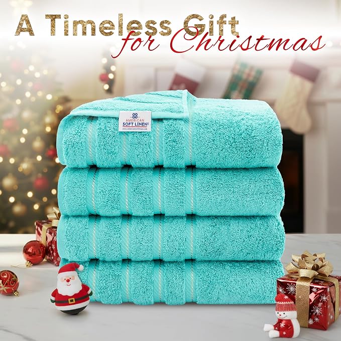 American Soft Linen Luxury 4 Piece Bath Towel Set, 600 GSM 100% Cotton Turkish - Image 2
