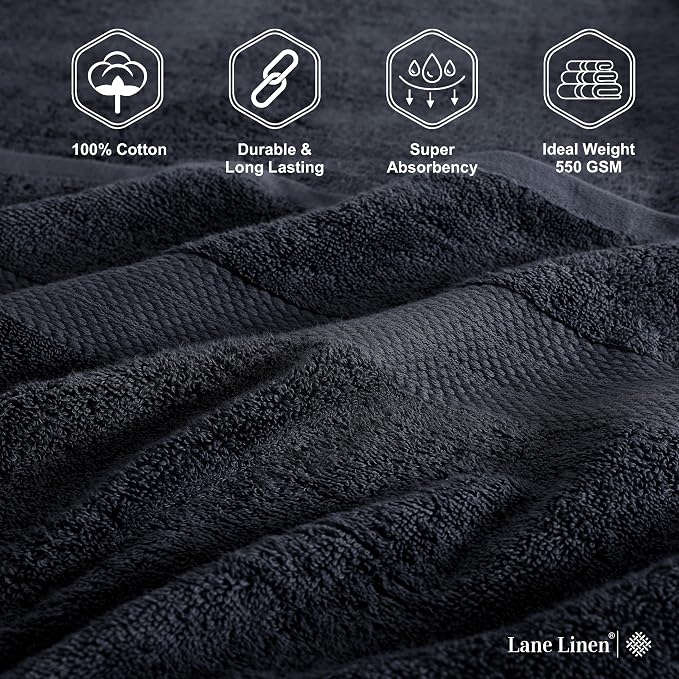 LANE LINEN 100% Luxury Cotton Bath Sheets Set of 4 - Image 6