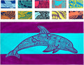 Nova Blue Dolphin Beach Towel – Tropical Blue & Purple Colors by NovaBlueBeachAccessories