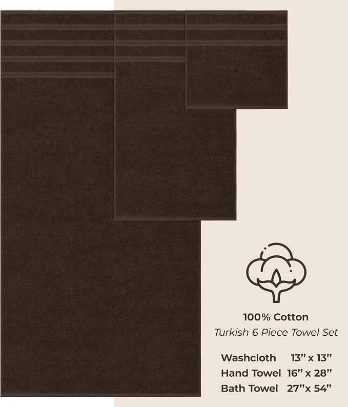 American Soft Linen Luxury 6 Piece Towel Set, 2 Bath Towels 2 Hand Towel 2 - Image 5