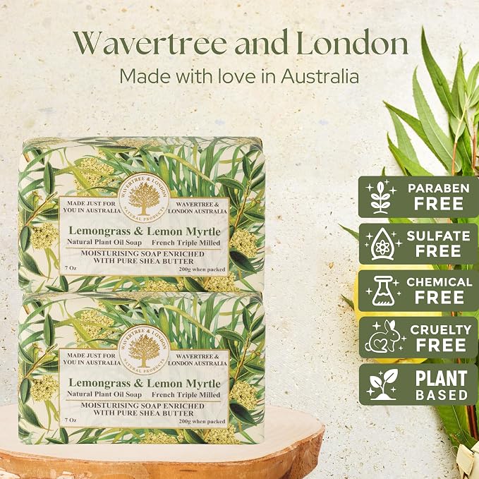 Wavertree & London Lemongrass & Lemon Myrtle Scented Natural Soap, 7oz - Image 2