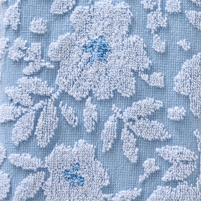 SKL Home Floral Jacquard Hand Towel Set, Sky Blue - Image 2