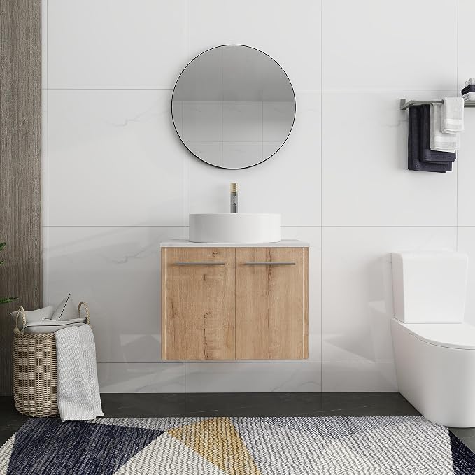 24 Inch Bathroom Vanity with Sink, Modern Wall Mount Floating Bathroom Vanity - Image 5