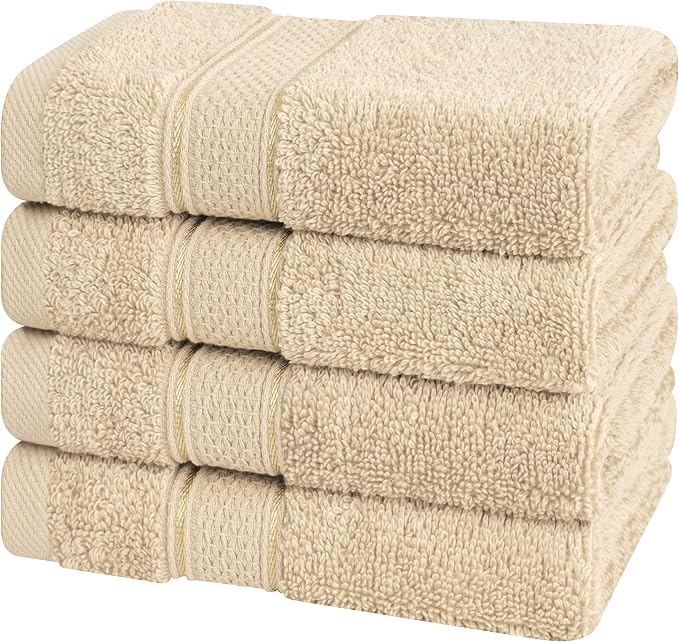 American Soft Linen Salem Washcloth Sets, 4 Piece Luxury 600 GSM 100% Cotton - Image 5