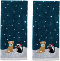 SKL Home Christmas/Winter Cat & Dog Hand Towel 2pc Set by SKLHomebySaturdayKnightLtd